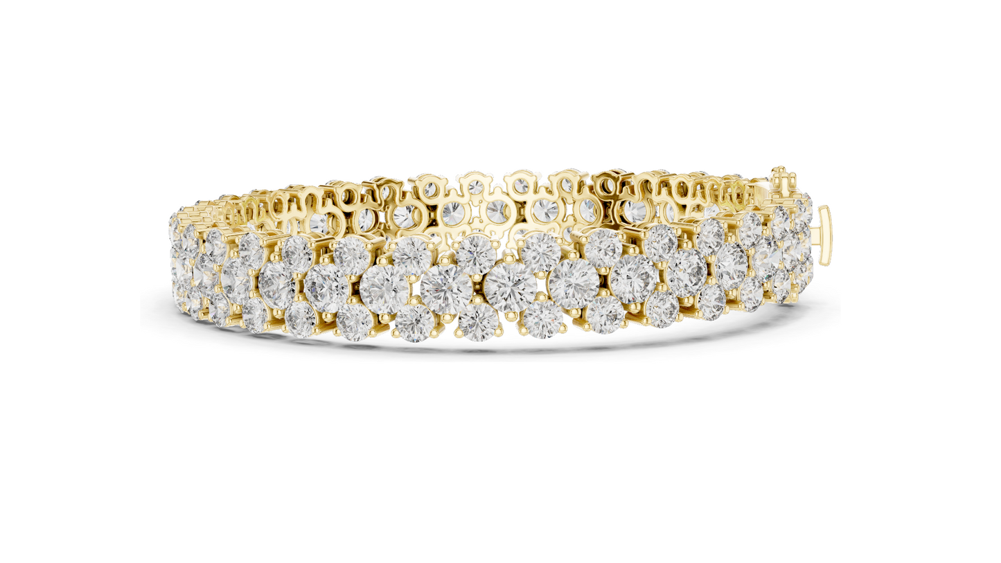 17.38 CT Lab Grown Diamond Tennis Bracelet | VVS-VS EF Color | 18KT, 14KT, 10KT Gold & 925 Silver | Rose, Yellow, White Gold Options | Luxury Fine Jewelry
