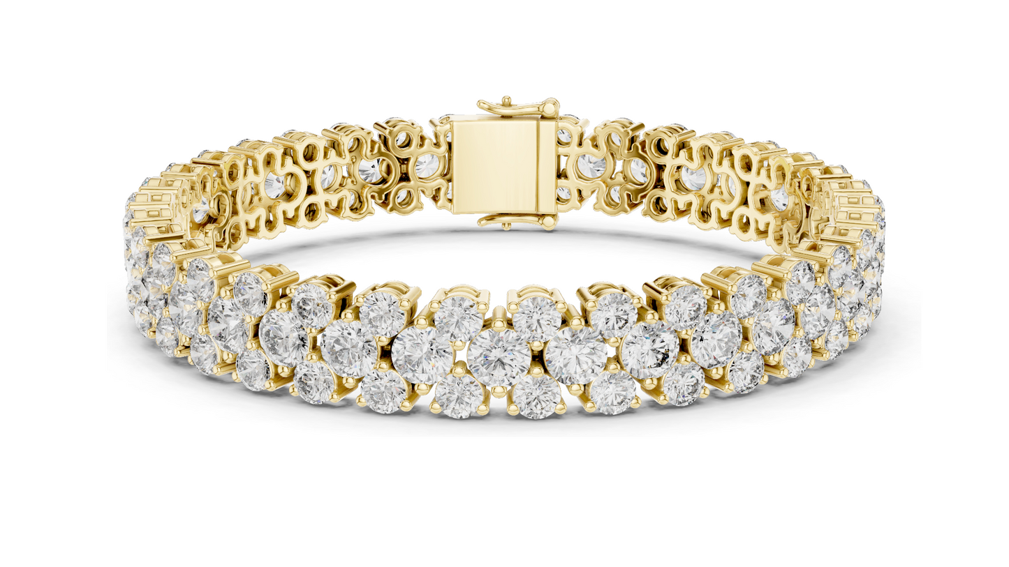 17.38 CT Lab Grown Diamond Tennis Bracelet | VVS-VS EF Color | 18KT, 14KT, 10KT Gold & 925 Silver | Rose, Yellow, White Gold Options | Luxury Fine Jewelry