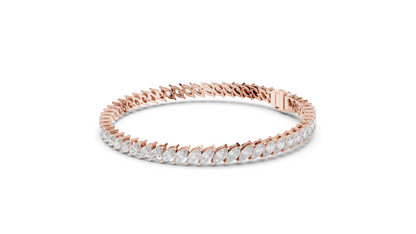 8.4 CT Lab-Grown VVS-VS EF CVD Diamond Tennis Bracelet | Marquise Cut | 18KT, 14KT, 10KT Gold & 925 Silver | Rose, Yellow, White Gold Options | Luxury Fine Jewelry