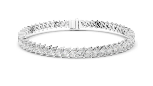8.4 CT Lab-Grown VVS-VS EF CVD Diamond Tennis Bracelet | Marquise Cut | 18KT, 14KT, 10KT Gold & 925 Silver | Rose, Yellow, White Gold Options | Luxury Fine Jewelry