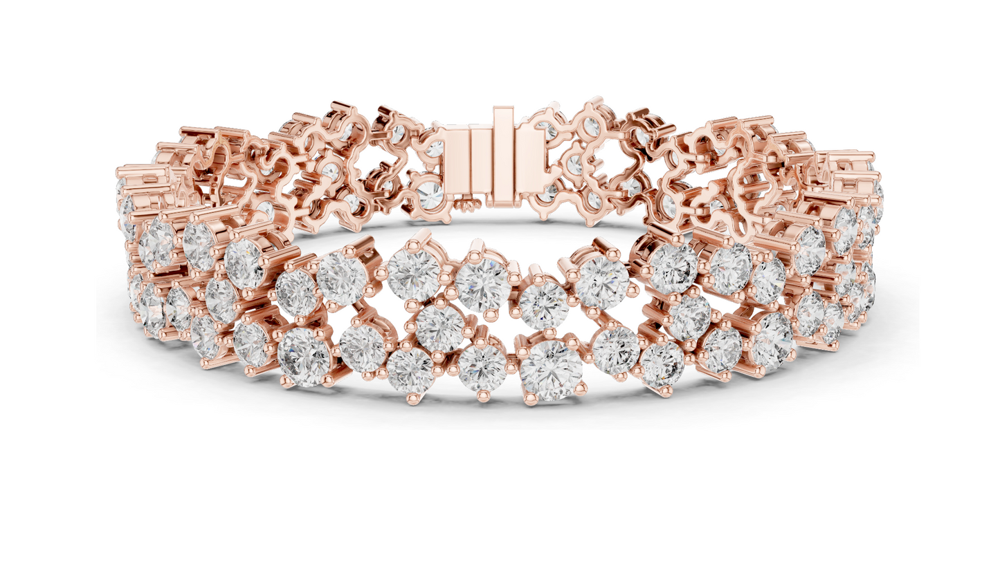 14.45 CT Lab Grown Diamond Tennis Bracelet | VVS-VS-EF CVD Diamond | 10KT, 14KT, 18KT Gold & 925 Silver | Rose, Yellow, White Gold Options | Luxury Fine Jewelry