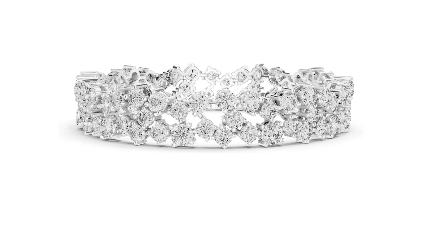14.45 CT Lab Grown Diamond Tennis Bracelet | VVS-VS-EF CVD Diamond | 10KT, 14KT, 18KT Gold & 925 Silver | Rose, Yellow, White Gold Options | Luxury Fine Jewelry