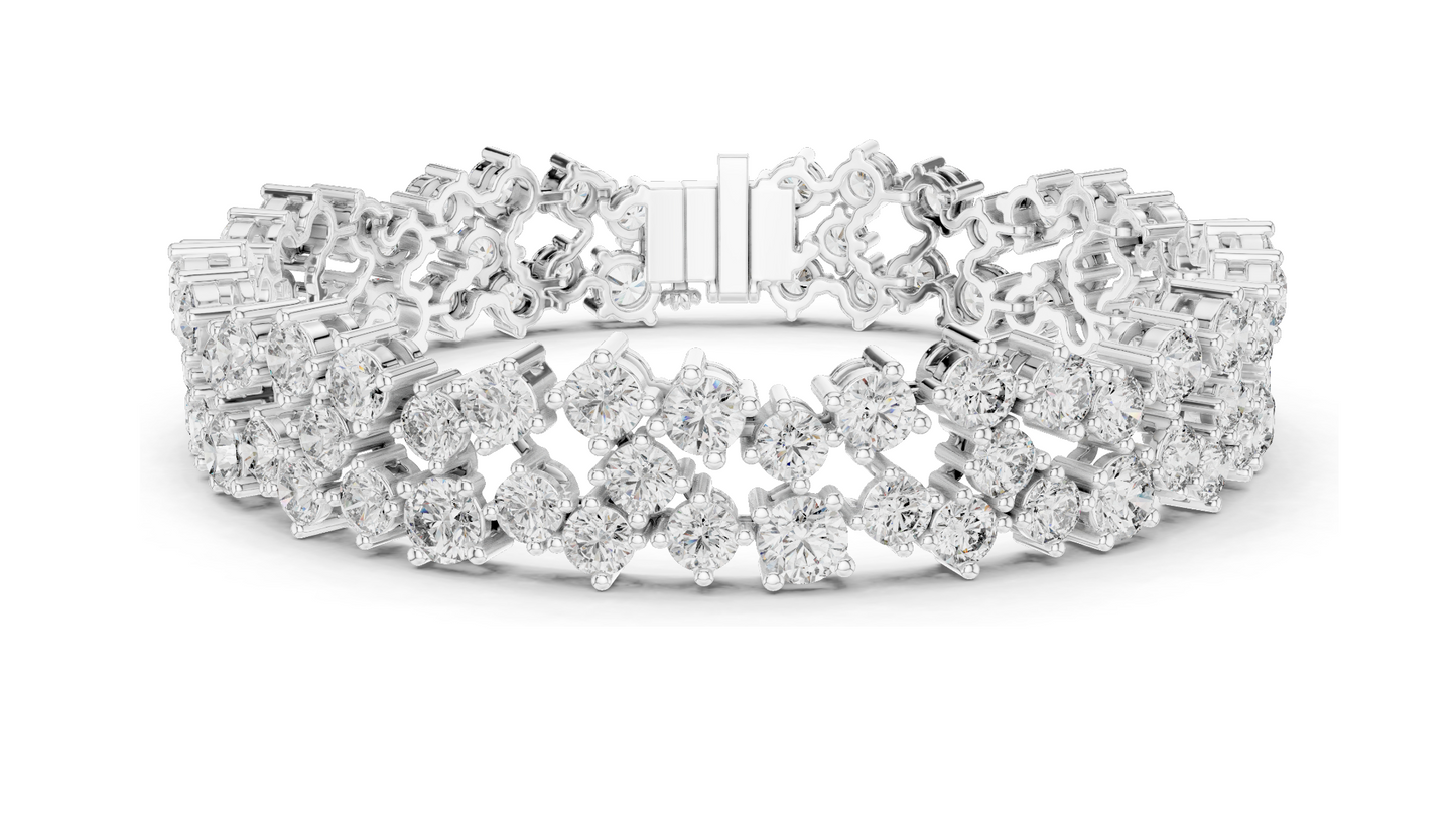 14.45 CT Lab Grown Diamond Tennis Bracelet | VVS-VS-EF CVD Diamond | 10KT, 14KT, 18KT Gold & 925 Silver | Rose, Yellow, White Gold Options | Luxury Fine Jewelry