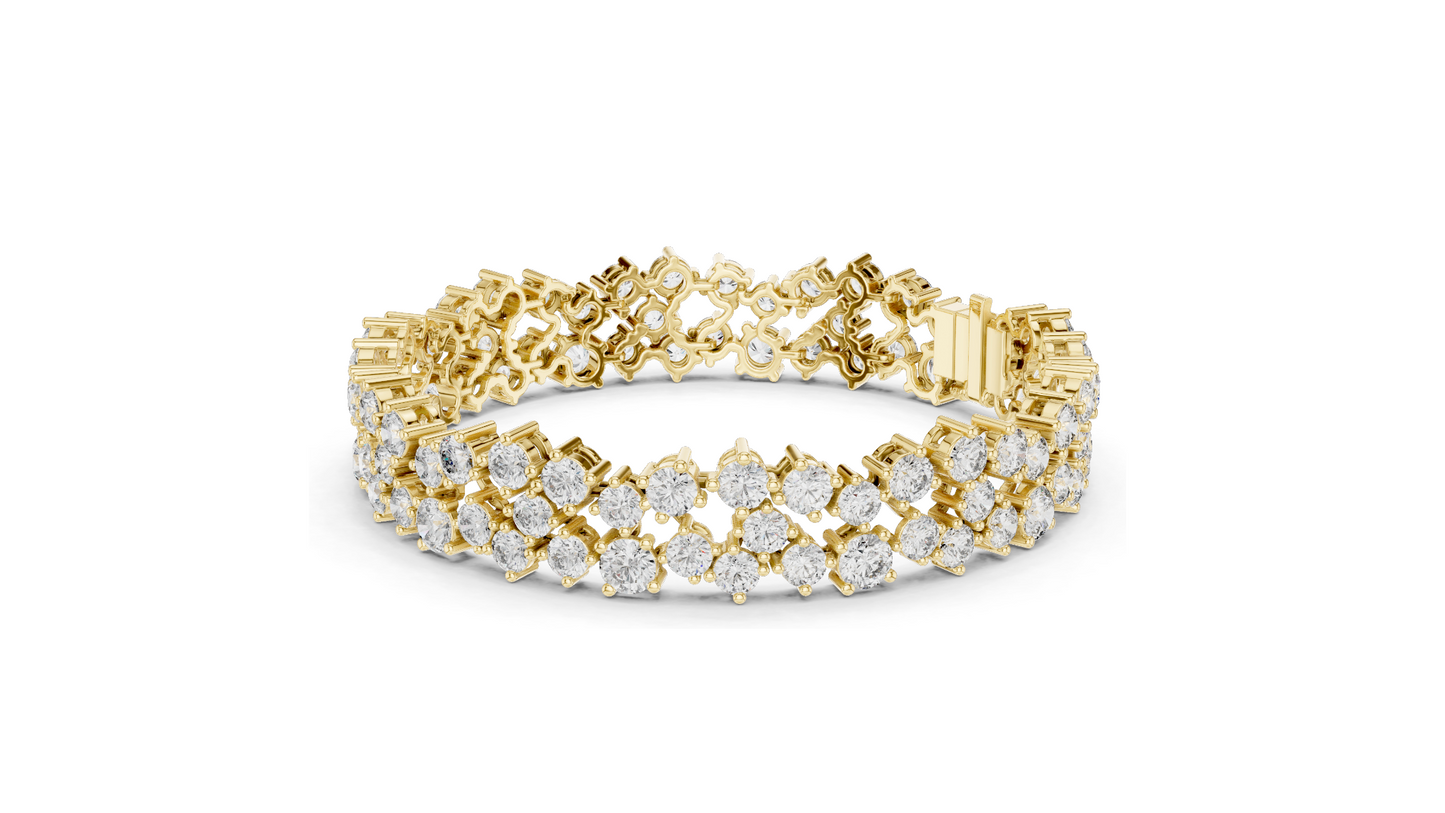14.45 CT Lab Grown Diamond Tennis Bracelet | VVS-VS-EF CVD Diamond | 10KT, 14KT, 18KT Gold & 925 Silver | Rose, Yellow, White Gold Options | Luxury Fine Jewelry