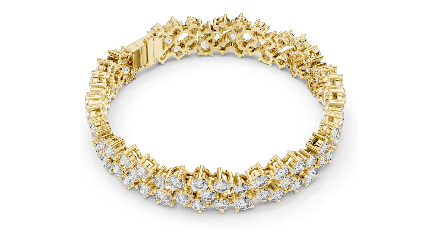 14.45 CT Lab Grown Diamond Tennis Bracelet | VVS-VS-EF CVD Diamond | 10KT, 14KT, 18KT Gold & 925 Silver | Rose, Yellow, White Gold Options | Luxury Fine Jewelry