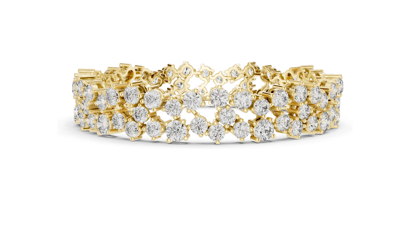 14.45 CT Lab Grown Diamond Tennis Bracelet | VVS-VS-EF CVD Diamond | 10KT, 14KT, 18KT Gold & 925 Silver | Rose, Yellow, White Gold Options | Luxury Fine Jewelry