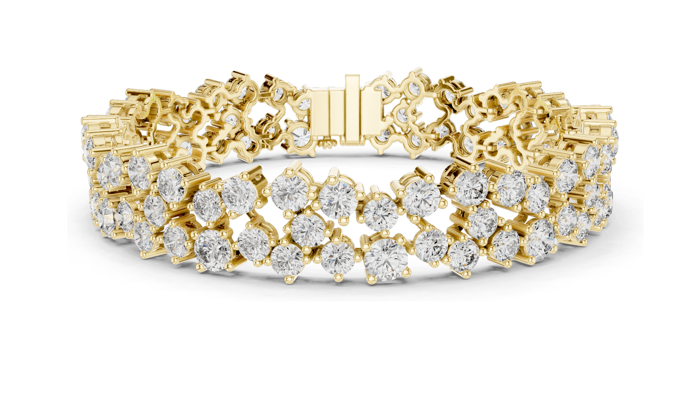 14.45 CT Lab Grown Diamond Tennis Bracelet | VVS-VS-EF CVD Diamond | 10KT, 14KT, 18KT Gold & 925 Silver | Rose, Yellow, White Gold Options | Luxury Fine Jewelry