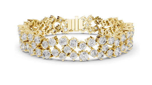 14.45 CT Lab Grown Diamond Tennis Bracelet | VVS-VS-EF CVD Diamond | 10KT, 14KT, 18KT Gold & 925 Silver | Rose, Yellow, White Gold Options | Luxury Fine Jewelry