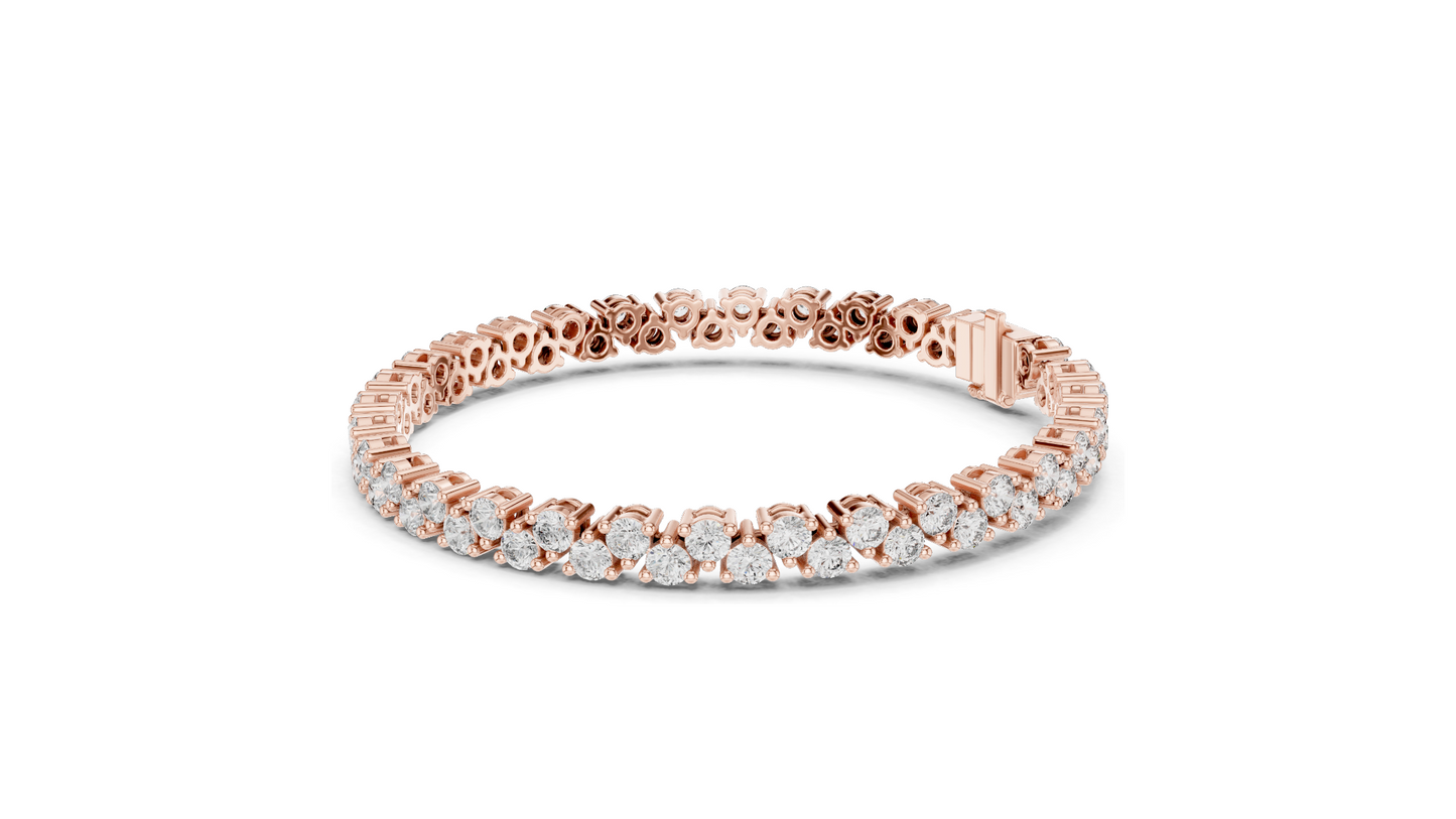 6.2 CT Lab-Created VVS-VS-EF CVD Diamond Tennis Bracelet | Round Brilliant Cut | 18KT, 14KT, 10KT Gold & 925 Silver | Rose, Yellow, White Gold Options | Luxury Fine Jewelry