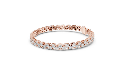 6.2 CT Lab-Created VVS-VS-EF CVD Diamond Tennis Bracelet | Round Brilliant Cut | 18KT, 14KT, 10KT Gold & 925 Silver | Rose, Yellow, White Gold Options | Luxury Fine Jewelry