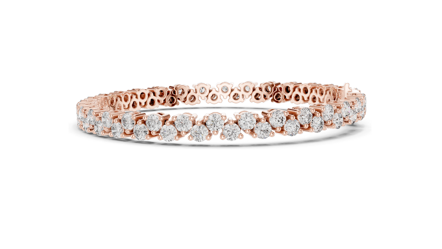 6.2 CT Lab-Created VVS-VS-EF CVD Diamond Tennis Bracelet | Round Brilliant Cut | 18KT, 14KT, 10KT Gold & 925 Silver | Rose, Yellow, White Gold Options | Luxury Fine Jewelry