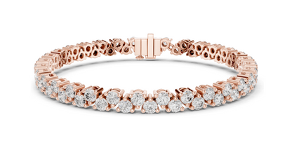 6.2 CT Lab-Created VVS-VS-EF CVD Diamond Tennis Bracelet | Round Brilliant Cut | 18KT, 14KT, 10KT Gold & 925 Silver | Rose, Yellow, White Gold Options | Luxury Fine Jewelry