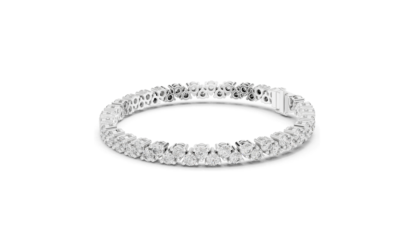 6.2 CT Lab-Created VVS-VS-EF CVD Diamond Tennis Bracelet | Round Brilliant Cut | 18KT, 14KT, 10KT Gold & 925 Silver | Rose, Yellow, White Gold Options | Luxury Fine Jewelry