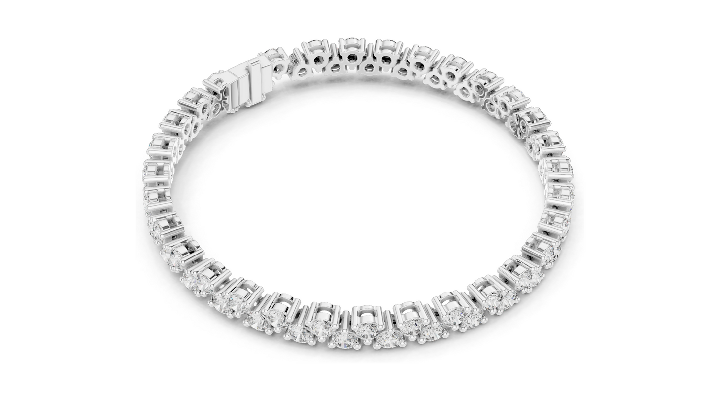 6.2 CT Lab-Created VVS-VS-EF CVD Diamond Tennis Bracelet | Round Brilliant Cut | 18KT, 14KT, 10KT Gold & 925 Silver | Rose, Yellow, White Gold Options | Luxury Fine Jewelry