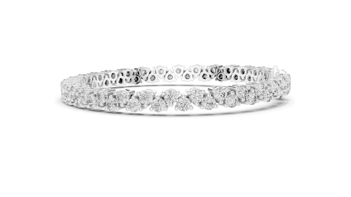6.2 CT Lab-Created VVS-VS-EF CVD Diamond Tennis Bracelet | Round Brilliant Cut | 18KT, 14KT, 10KT Gold & 925 Silver | Rose, Yellow, White Gold Options | Luxury Fine Jewelry