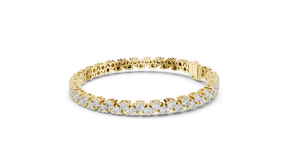 6.2 CT Lab-Created VVS-VS-EF CVD Diamond Tennis Bracelet | Round Brilliant Cut | 18KT, 14KT, 10KT Gold & 925 Silver | Rose, Yellow, White Gold Options | Luxury Fine Jewelry