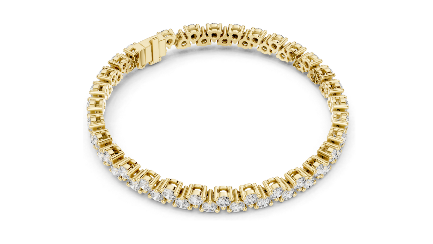 6.2 CT Lab-Created VVS-VS-EF CVD Diamond Tennis Bracelet | Round Brilliant Cut | 18KT, 14KT, 10KT Gold & 925 Silver | Rose, Yellow, White Gold Options | Luxury Fine Jewelry