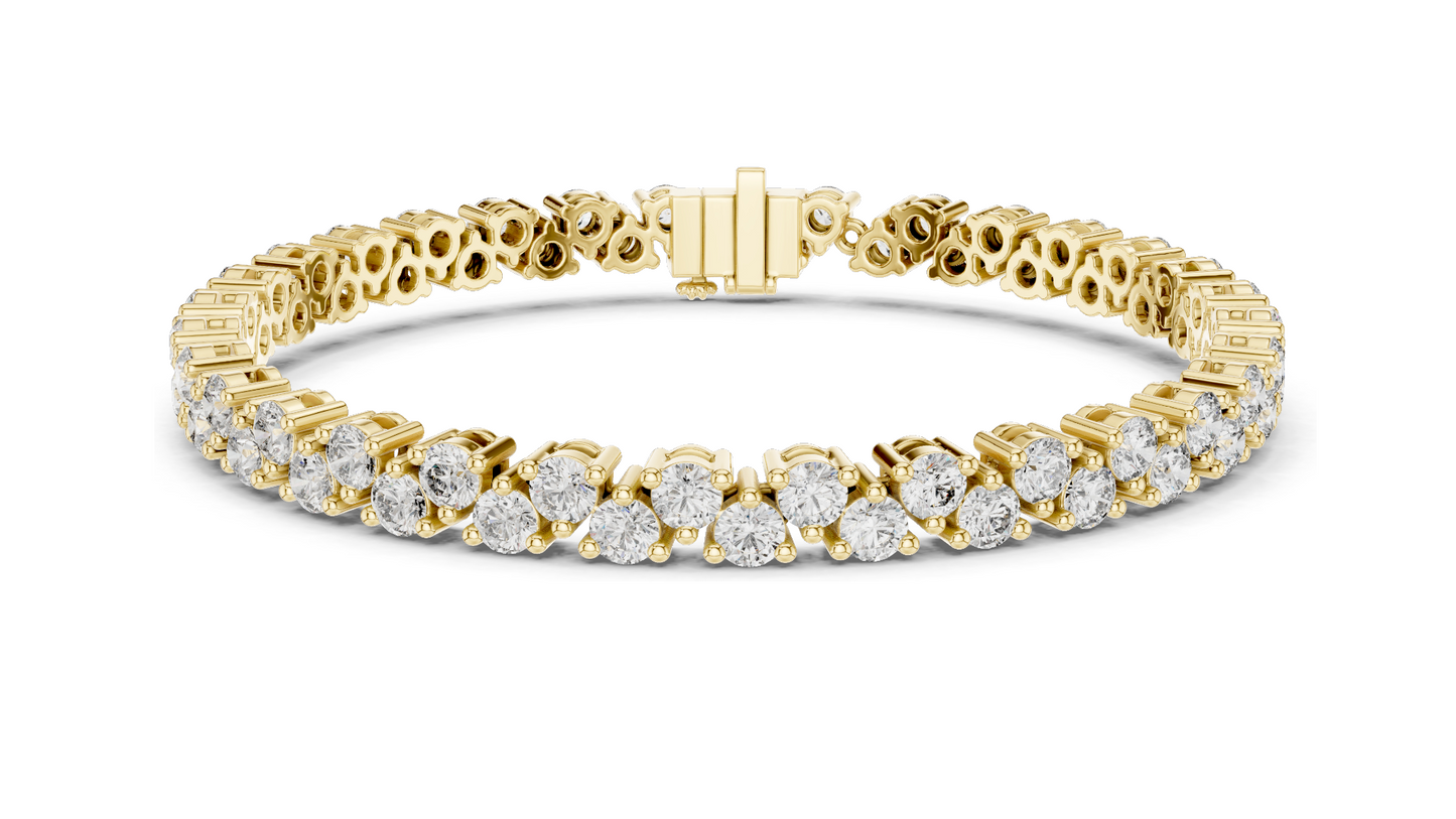 6.2 CT Lab-Created VVS-VS-EF CVD Diamond Tennis Bracelet | Round Brilliant Cut | 18KT, 14KT, 10KT Gold & 925 Silver | Rose, Yellow, White Gold Options | Luxury Fine Jewelry
