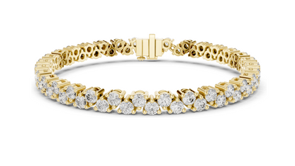 6.2 CT Lab-Created VVS-VS-EF CVD Diamond Tennis Bracelet | Round Brilliant Cut | 18KT, 14KT, 10KT Gold & 925 Silver | Rose, Yellow, White Gold Options | Luxury Fine Jewelry
