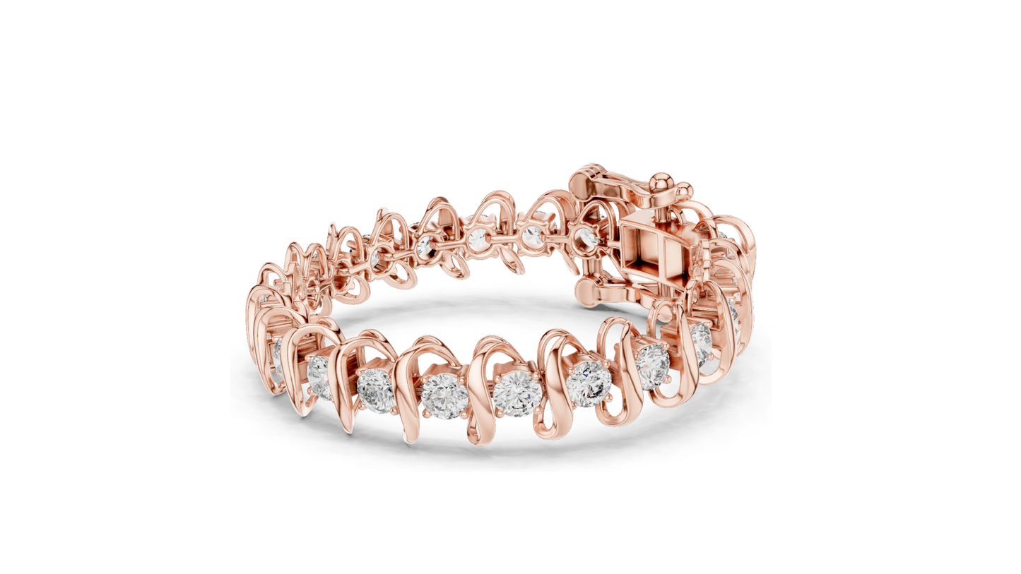 11 CT Lab Diamond Bracelet | VVS-VS EF CVD Diamond, 18KT Gold, 14KT, 10KT Gold & 925 Silver | Rose, Yellow, White Gold Options | Luxury Fine Jewelry