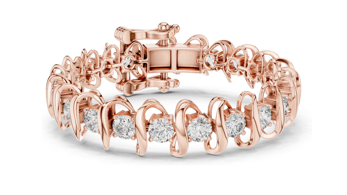 11 CT Lab Diamond Bracelet | VVS-VS EF CVD Diamond, 18KT Gold, 14KT, 10KT Gold & 925 Silver | Rose, Yellow, White Gold Options | Luxury Fine Jewelry