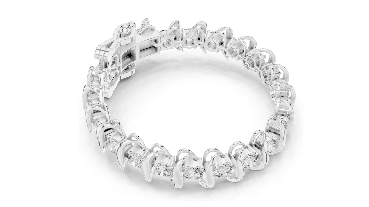 11 CT Lab Diamond Bracelet | VVS-VS EF CVD Diamond, 18KT Gold, 14KT, 10KT Gold & 925 Silver | Rose, Yellow, White Gold Options | Luxury Fine Jewelry