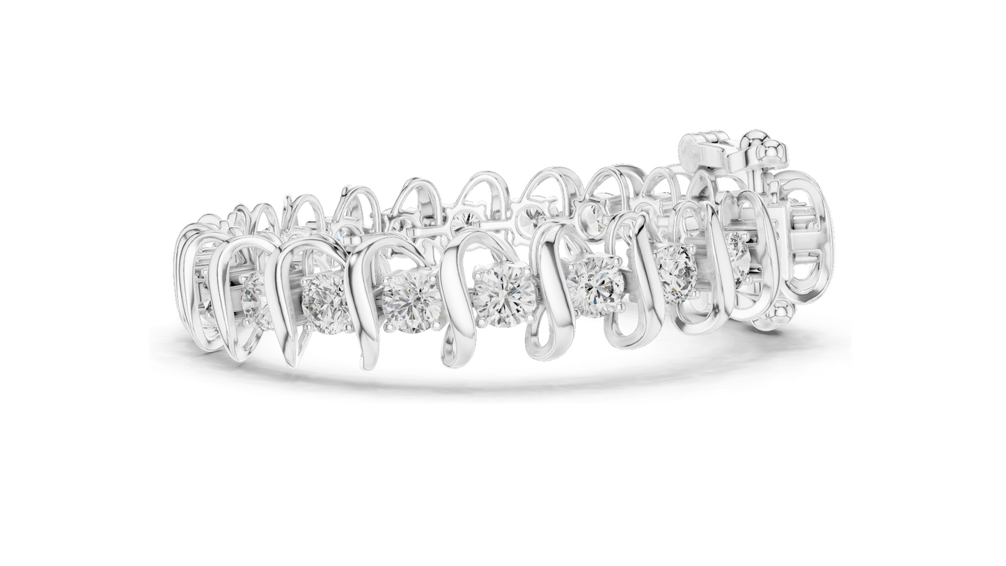 11 CT Lab Diamond Bracelet | VVS-VS EF CVD Diamond, 18KT Gold, 14KT, 10KT Gold & 925 Silver | Rose, Yellow, White Gold Options | Luxury Fine Jewelry