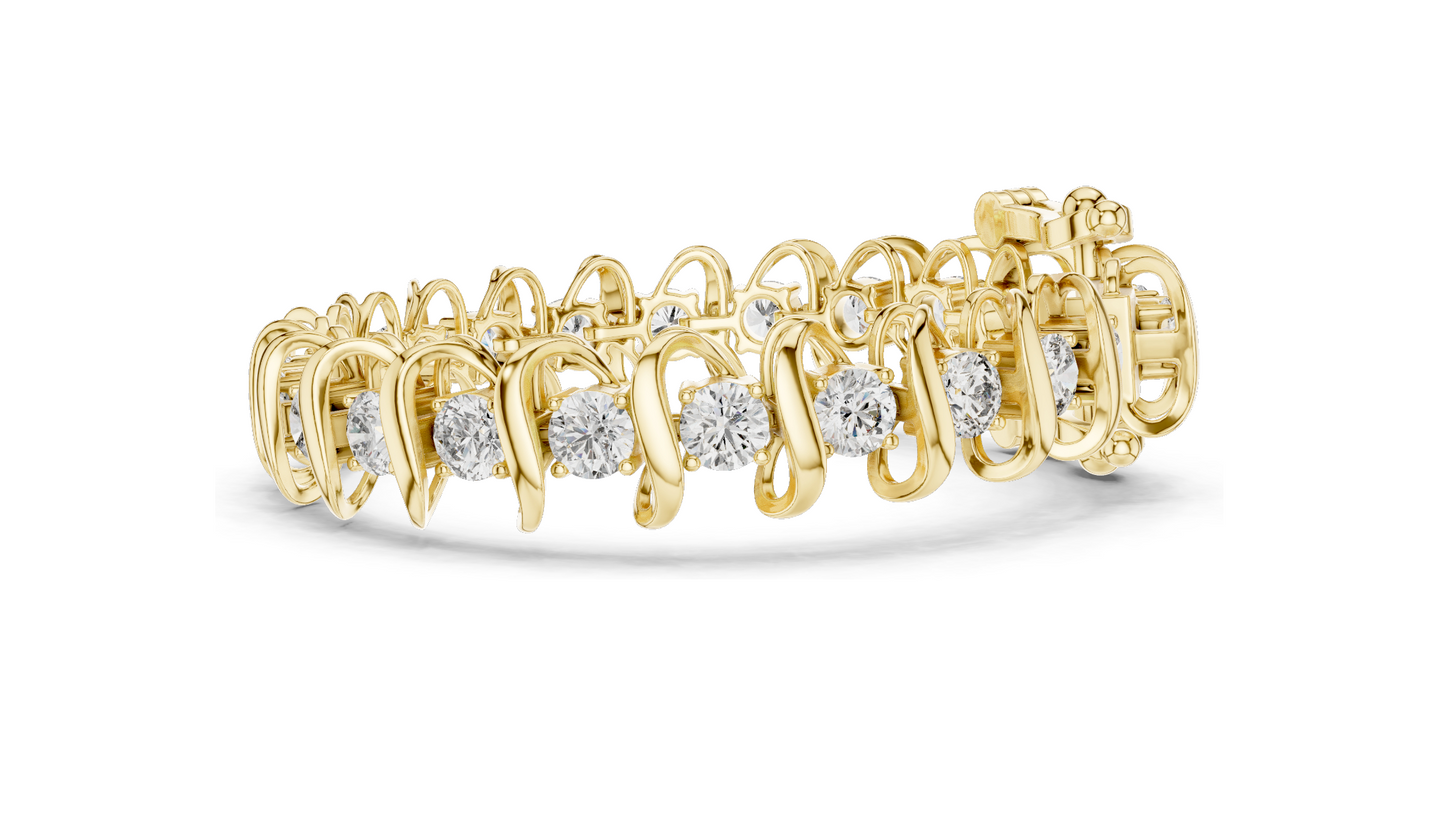 11 CT Lab Diamond Bracelet | VVS-VS EF CVD Diamond, 18KT Gold, 14KT, 10KT Gold & 925 Silver | Rose, Yellow, White Gold Options | Luxury Fine Jewelry