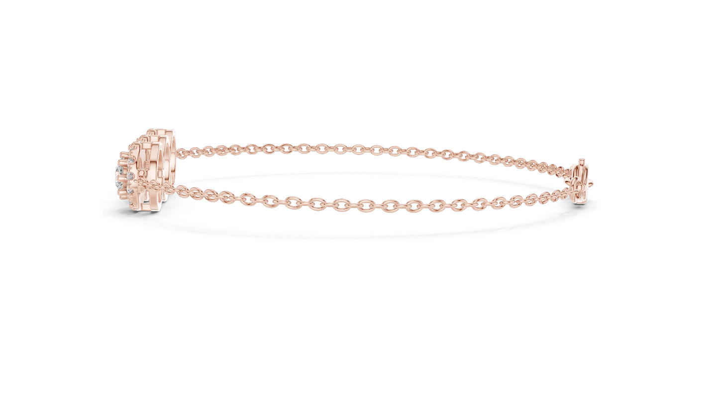 1.29ct Lab Grown Diamond 3-Stone Bracelet | VVS-VS EF CVD Diamonds | 18KT, 14KT, 10KT Gold & 925 Silver | Rose, Yellow, White Gold | Luxury Fine Jewelry