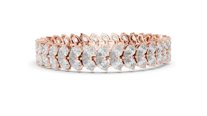 17.582 CT Lab-Created Diamond Tennis Bracelet | Pear-Cut VVS-VS EF CVD Diamonds | 18KT, 14KT, 10KT Gold & 925 Silver | Rose, Yellow, White Gold Options | Luxury Fine Jewelry