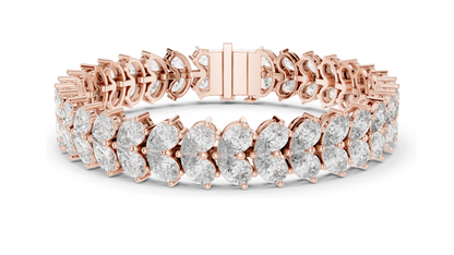 17.582 CT Lab-Created Diamond Tennis Bracelet | Pear-Cut VVS-VS EF CVD Diamonds | 18KT, 14KT, 10KT Gold & 925 Silver | Rose, Yellow, White Gold Options | Luxury Fine Jewelry