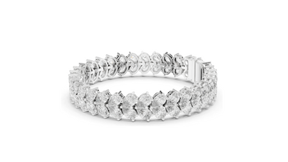 17.582 CT Lab-Created Diamond Tennis Bracelet | Pear-Cut VVS-VS EF CVD Diamonds | 18KT, 14KT, 10KT Gold & 925 Silver | Rose, Yellow, White Gold Options | Luxury Fine Jewelry