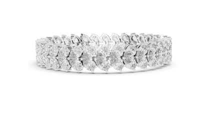 17.582 CT Lab-Created Diamond Tennis Bracelet | Pear-Cut VVS-VS EF CVD Diamonds | 18KT, 14KT, 10KT Gold & 925 Silver | Rose, Yellow, White Gold Options | Luxury Fine Jewelry