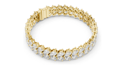 17.582 CT Lab-Created Diamond Tennis Bracelet | Pear-Cut VVS-VS EF CVD Diamonds | 18KT, 14KT, 10KT Gold & 925 Silver | Rose, Yellow, White Gold Options | Luxury Fine Jewelry