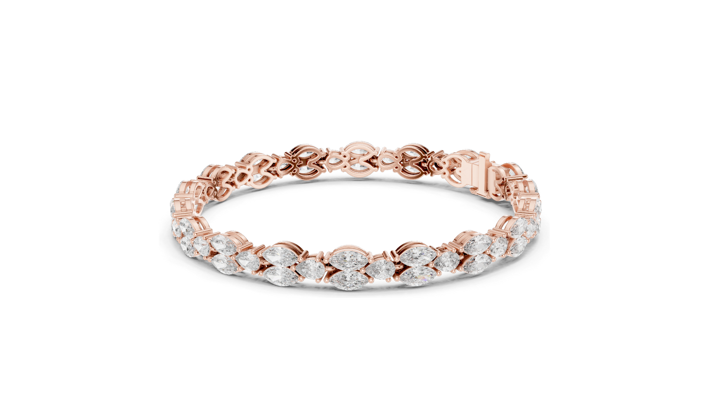 9.0288 CT Lab Grown VVS-VS EF CVD Diamond Bracelet | Available in 18KT, 14KT, 10KT Gold & 925 Silver | Rose, Yellow, White Gold Options