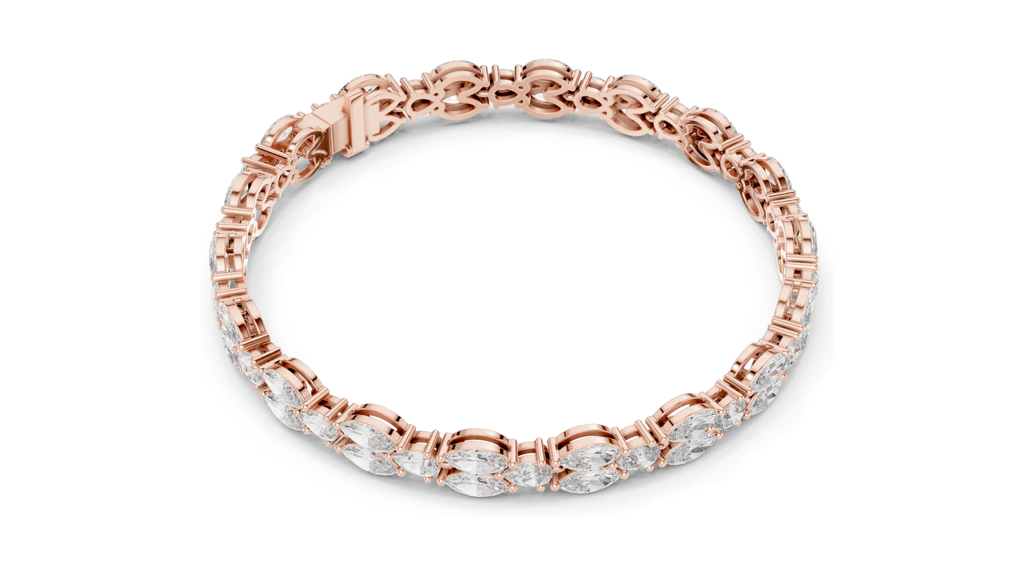 9.0288 CT Lab Grown VVS-VS EF CVD Diamond Bracelet | Available in 18KT, 14KT, 10KT Gold & 925 Silver | Rose, Yellow, White Gold Options
