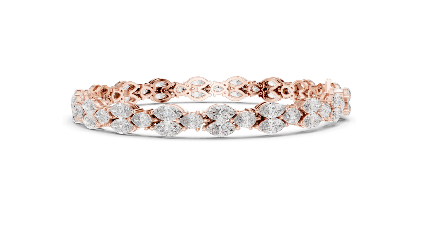 9.0288 CT Lab Grown VVS-VS EF CVD Diamond Bracelet | Available in 18KT, 14KT, 10KT Gold & 925 Silver | Rose, Yellow, White Gold Options
