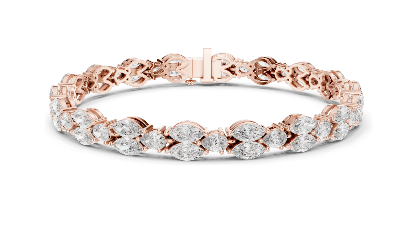 9.0288 CT Lab Grown VVS-VS EF CVD Diamond Bracelet | Available in 18KT, 14KT, 10KT Gold & 925 Silver | Rose, Yellow, White Gold Options