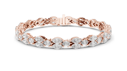 9.0288 CT Lab Grown VVS-VS EF CVD Diamond Bracelet | Available in 18KT, 14KT, 10KT Gold & 925 Silver | Rose, Yellow, White Gold Options