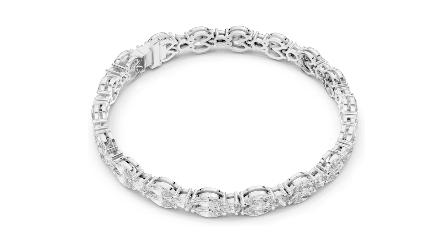 9.0288 CT Lab Grown VVS-VS EF CVD Diamond Bracelet | Available in 18KT, 14KT, 10KT Gold & 925 Silver | Rose, Yellow, White Gold Options
