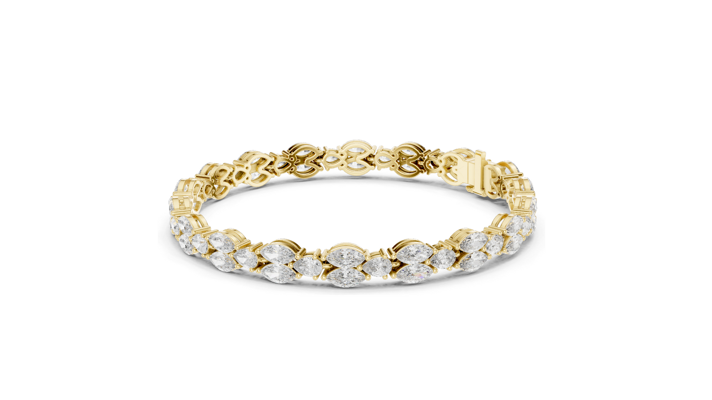 9.0288 CT Lab Grown VVS-VS EF CVD Diamond Bracelet | Available in 18KT, 14KT, 10KT Gold & 925 Silver | Rose, Yellow, White Gold Options