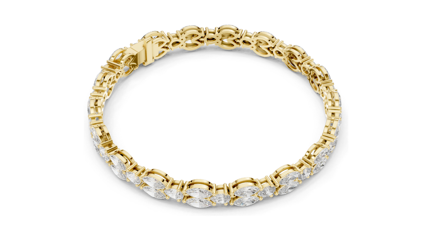 9.0288 CT Lab Grown VVS-VS EF CVD Diamond Bracelet | Available in 18KT, 14KT, 10KT Gold & 925 Silver | Rose, Yellow, White Gold Options