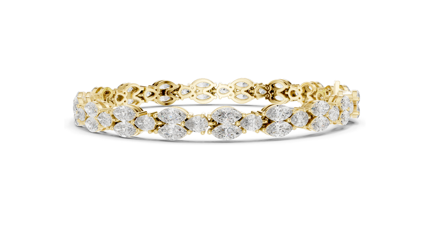 9.0288 CT Lab Grown VVS-VS EF CVD Diamond Bracelet | Available in 18KT, 14KT, 10KT Gold & 925 Silver | Rose, Yellow, White Gold Options