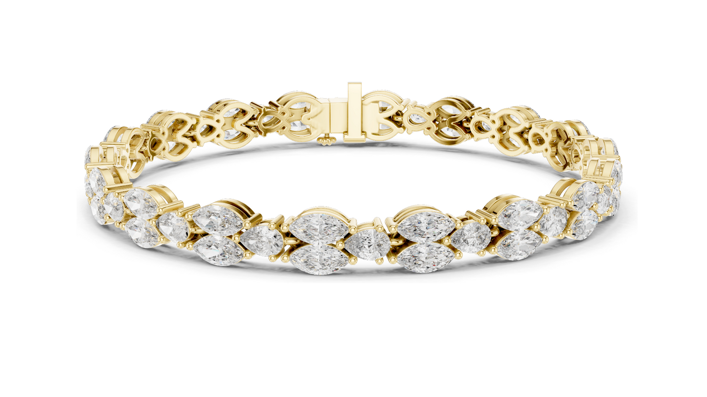 9.0288 CT Lab Grown VVS-VS EF CVD Diamond Bracelet | Available in 18KT, 14KT, 10KT Gold & 925 Silver | Rose, Yellow, White Gold Options