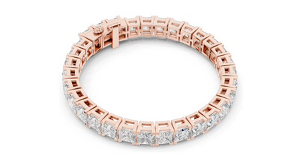 24.28 CT Princess-Cut Lab-Created Diamond Bracelet | VVS-VS EF CVD | 18KT, 14KT, 10KT Gold & 925 Silver | Moissanite Option | Rose, Yellow, White Gold