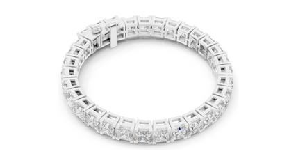 24.28 CT Princess-Cut Lab-Created Diamond Bracelet | VVS-VS EF CVD | 18KT, 14KT, 10KT Gold & 925 Silver | Moissanite Option | Rose, Yellow, White Gold