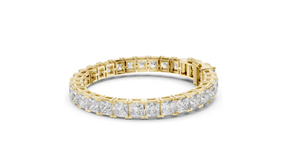 24.28 CT Princess-Cut Lab-Created Diamond Bracelet | VVS-VS EF CVD | 18KT, 14KT, 10KT Gold & 925 Silver | Moissanite Option | Rose, Yellow, White Gold