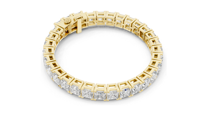 24.28 CT Princess-Cut Lab-Created Diamond Bracelet | VVS-VS EF CVD | 18KT, 14KT, 10KT Gold & 925 Silver | Moissanite Option | Rose, Yellow, White Gold
