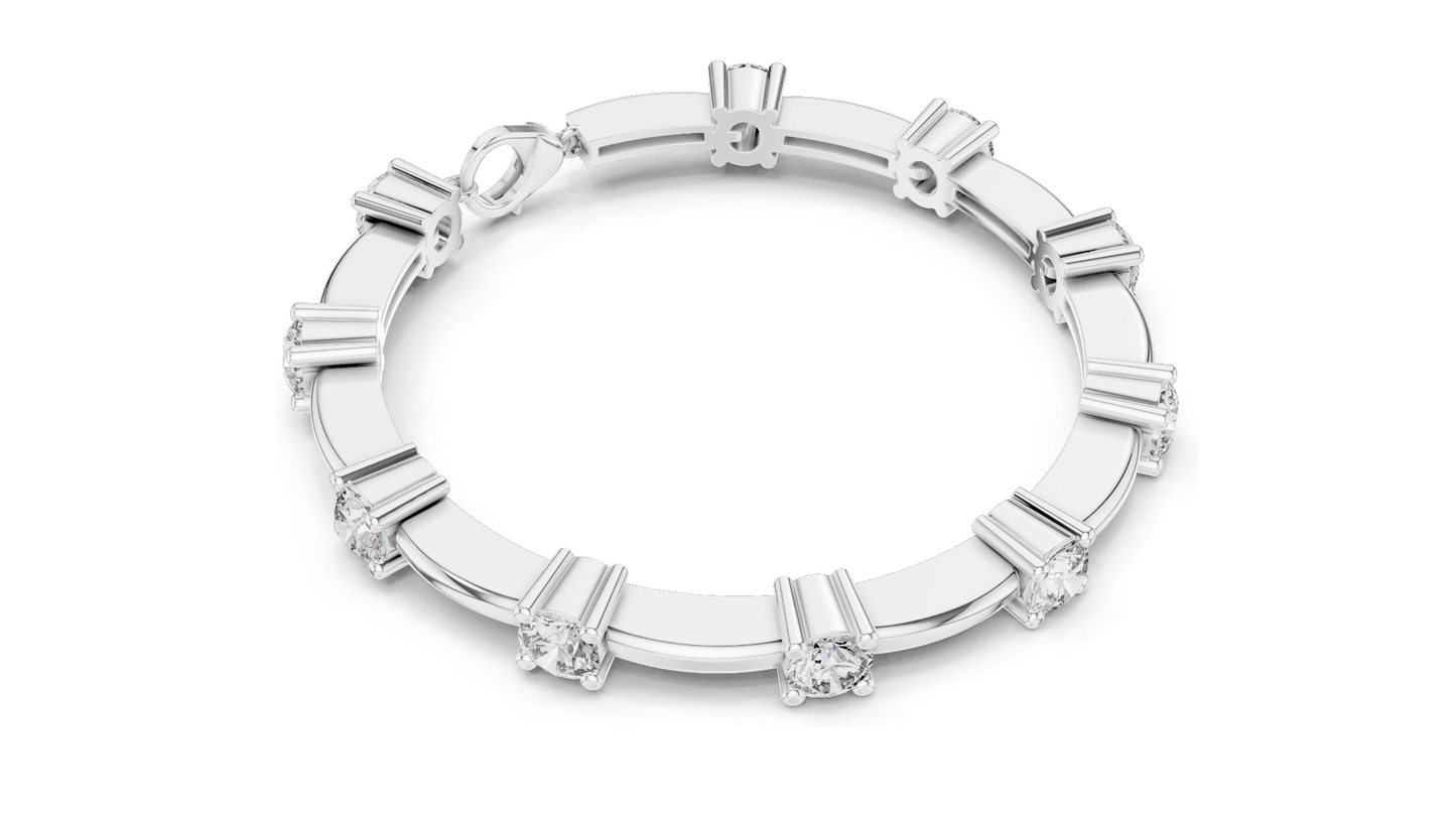 5.6 CT Lab Diamond Bracelet | VVS-VS-EF CVD Diamond | 18KT, 14KT, 10KT Gold & 925 Silver | Rose, Yellow, White Gold Options | Luxury Fine Jewelry