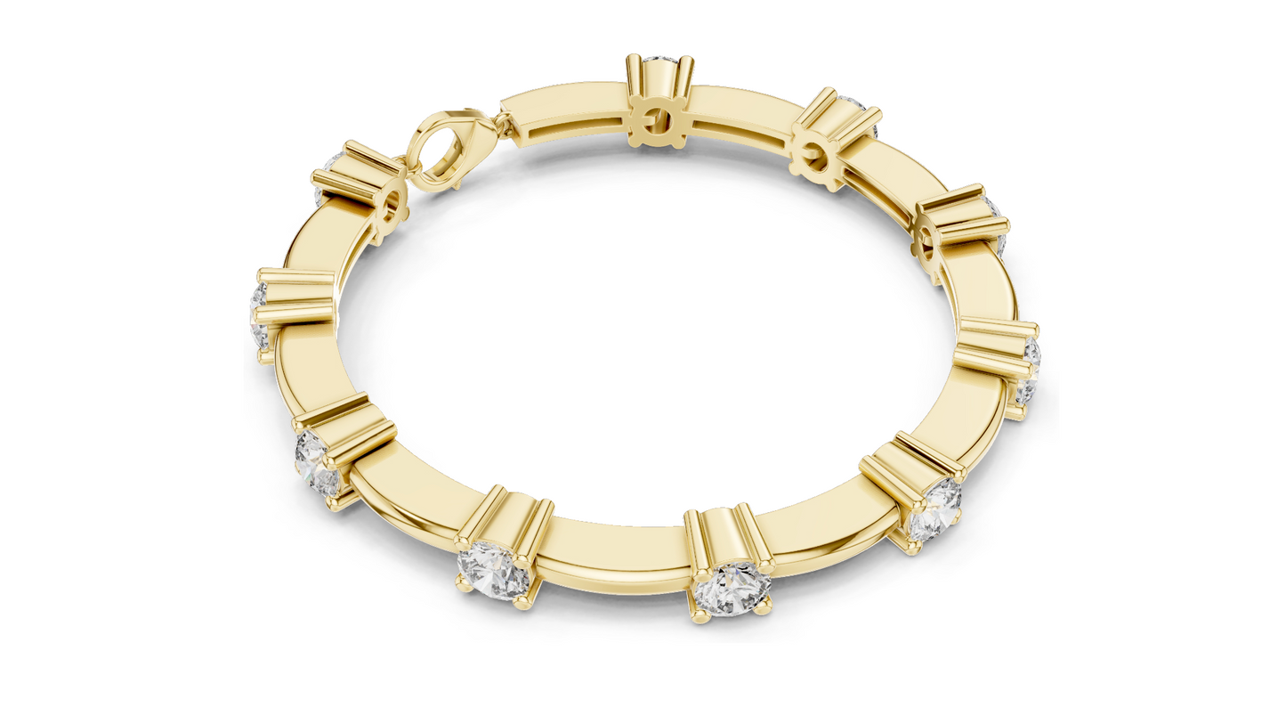 5.6 CT Lab Diamond Bracelet | VVS-VS-EF CVD Diamond | 18KT, 14KT, 10KT Gold & 925 Silver | Rose, Yellow, White Gold Options | Luxury Fine Jewelry